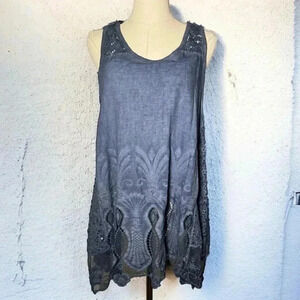 Italian design sequins eyelet dress/tunic  Size 12 artsy boho